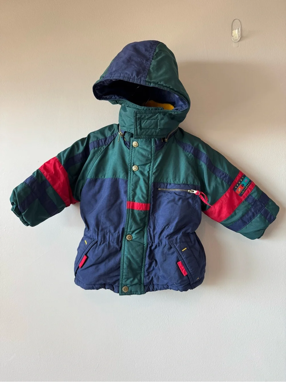 Vintage Sports Universal by Rothschild Rare Colorblock Hooded Ski Jacket Size 2T